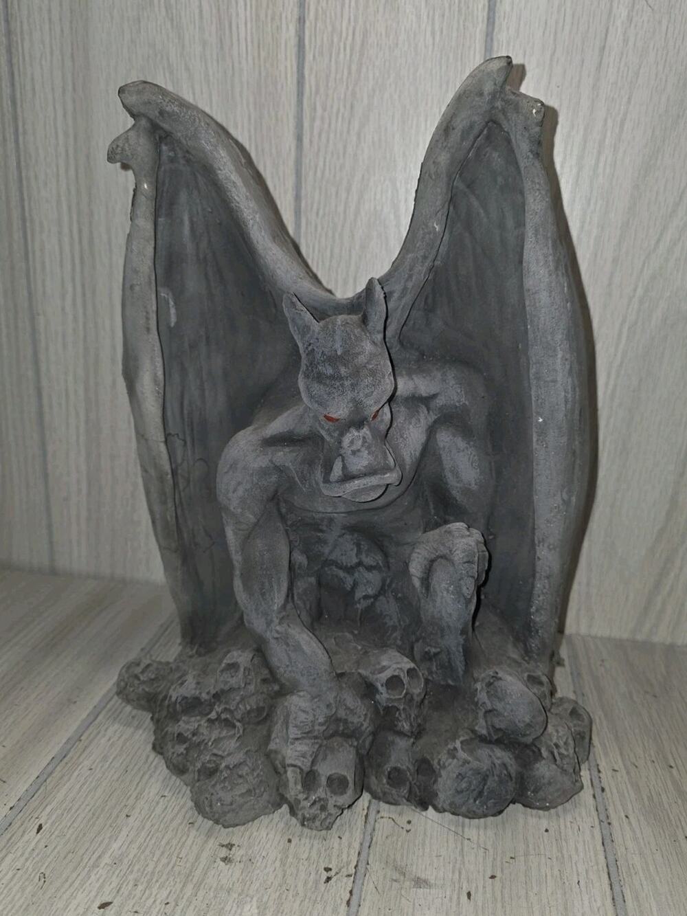 Vtg 1995 Rubies Foam Latex Gargoyle Halloween Decor Red Eyes Skulls Gothic 12"